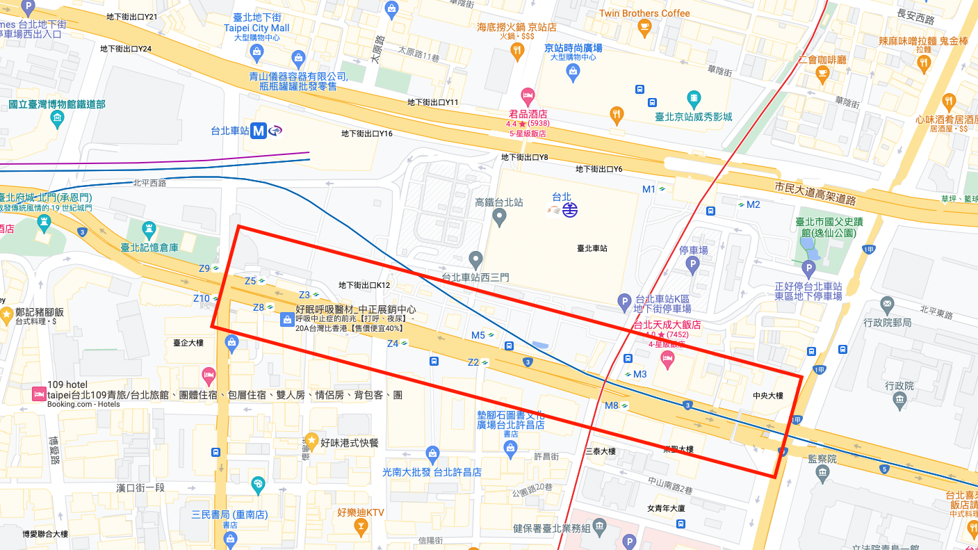 44年來都不能騎乘機車通過的忠孝西路（台北車站前），即將在2022年12月有時段限定開放